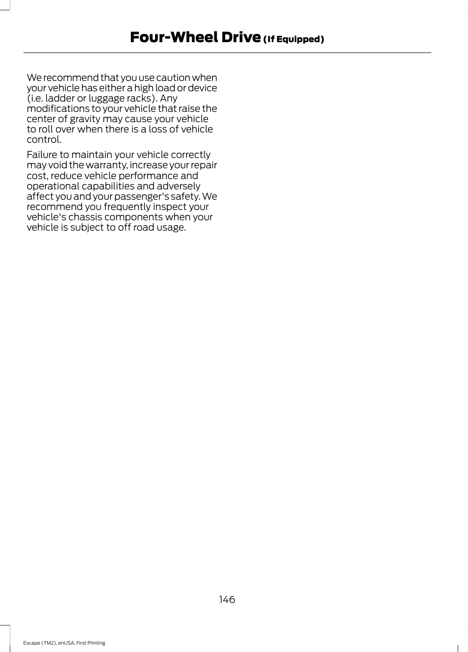 Four-wheel drive | FORD 2015 Escape User Manual | Page 149 / 449