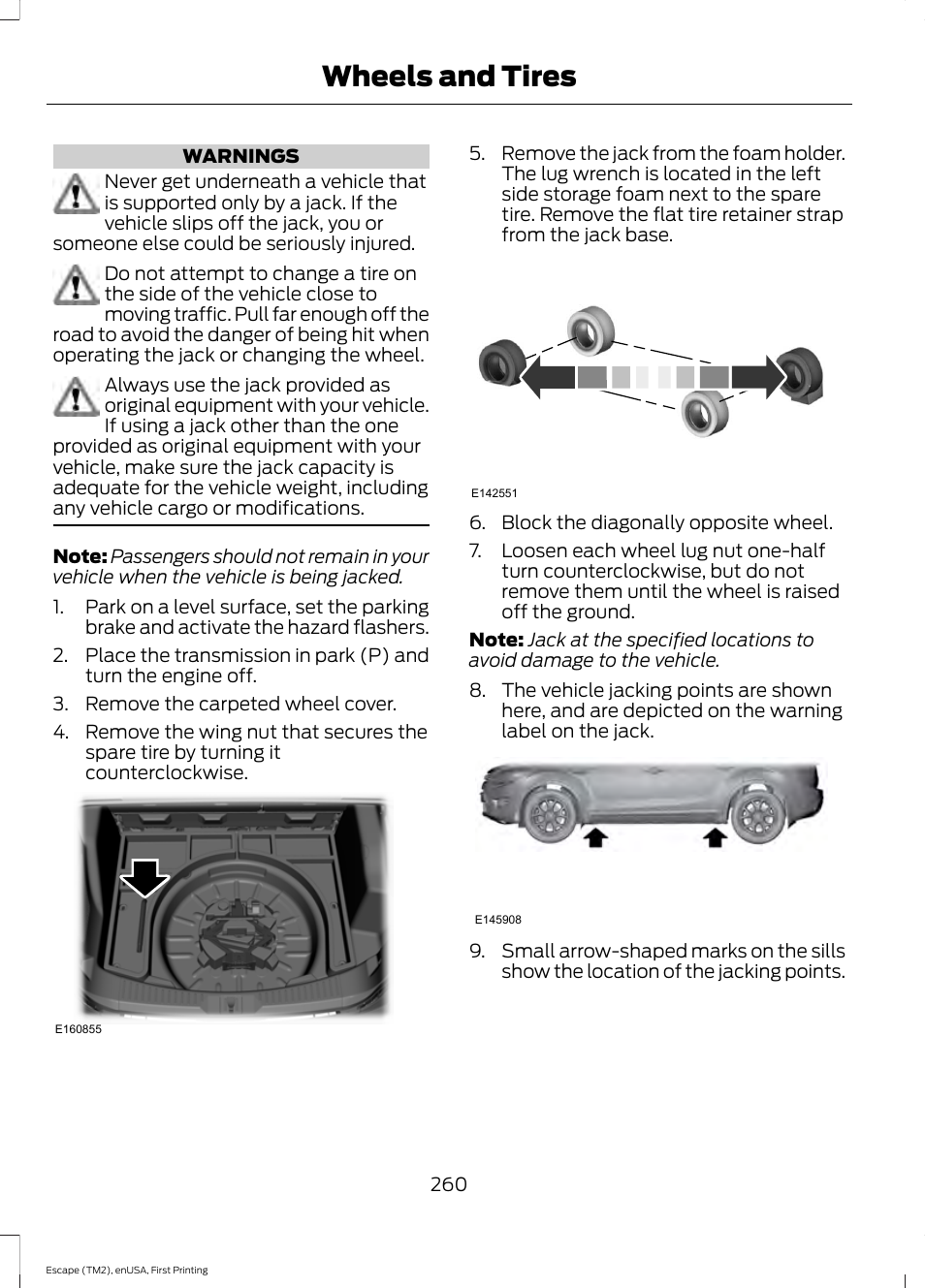 Wheels and tires | FORD 2015 Escape User Manual | Page 263 / 449