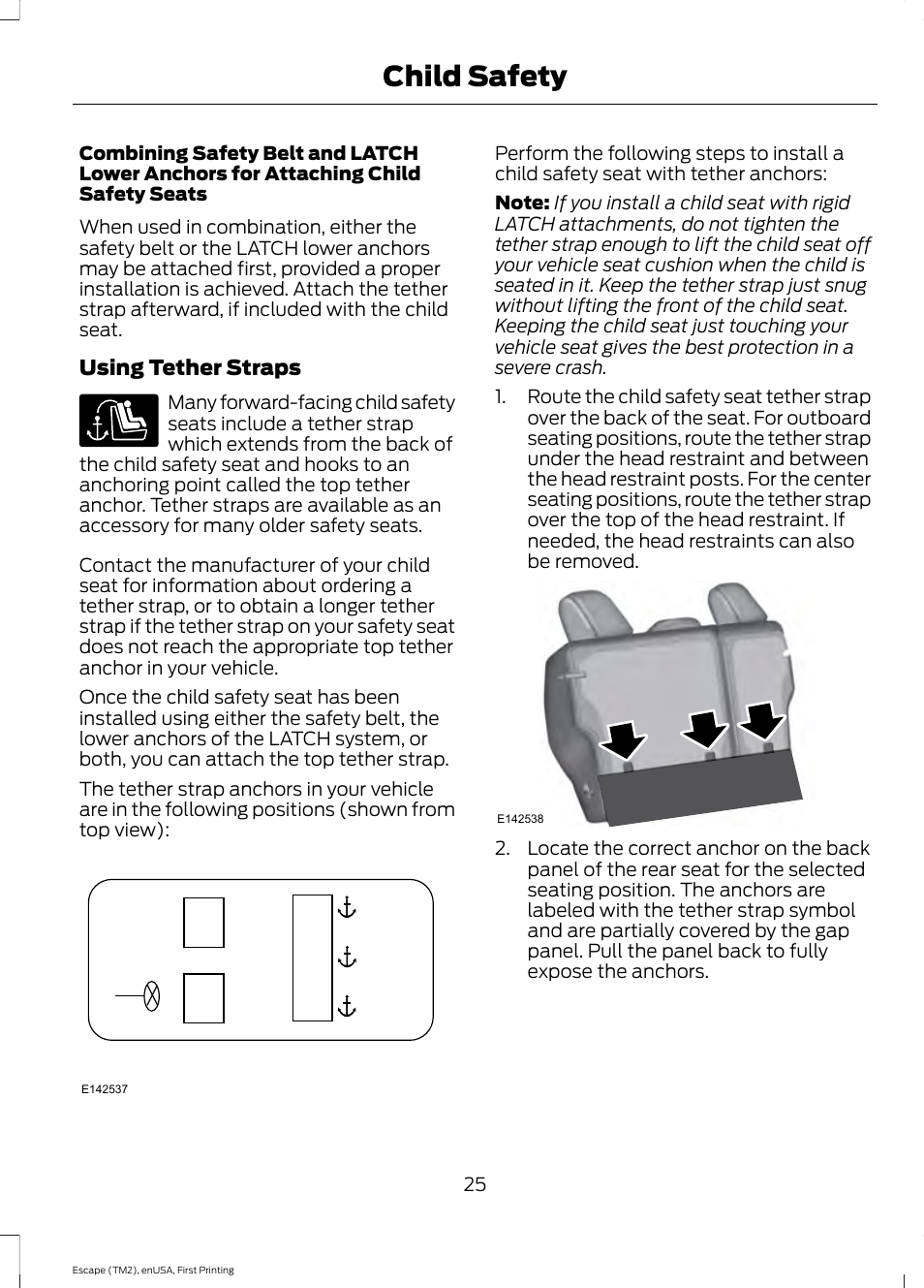Child safety | FORD 2015 Escape User Manual | Page 28 / 449