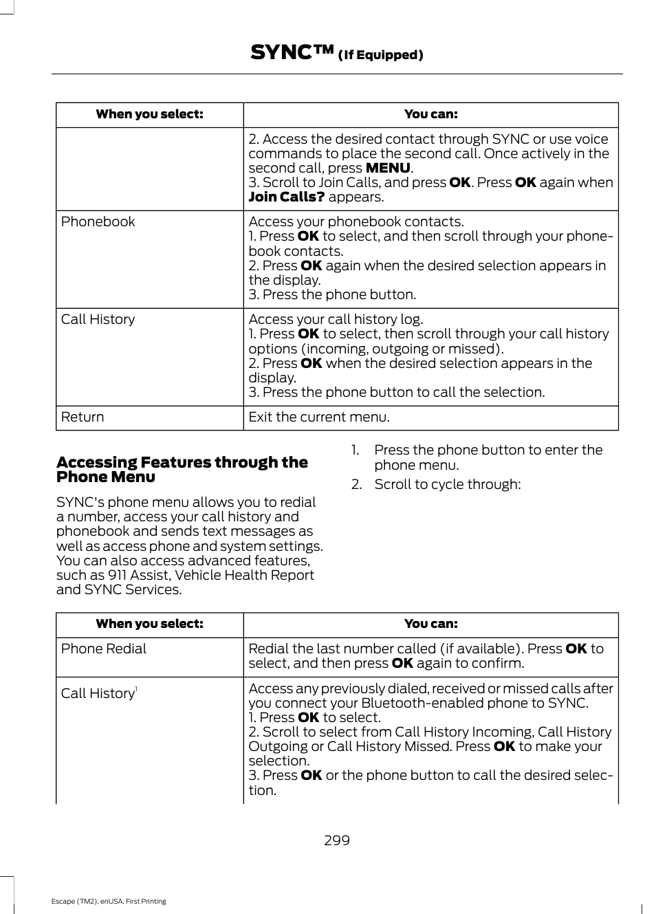 Sync | FORD 2015 Escape User Manual | Page 302 / 449