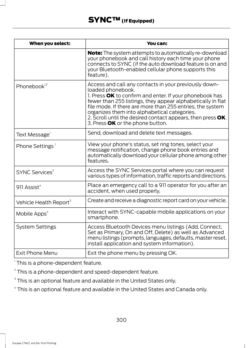 Sync | FORD 2015 Escape User Manual | Page 303 / 449