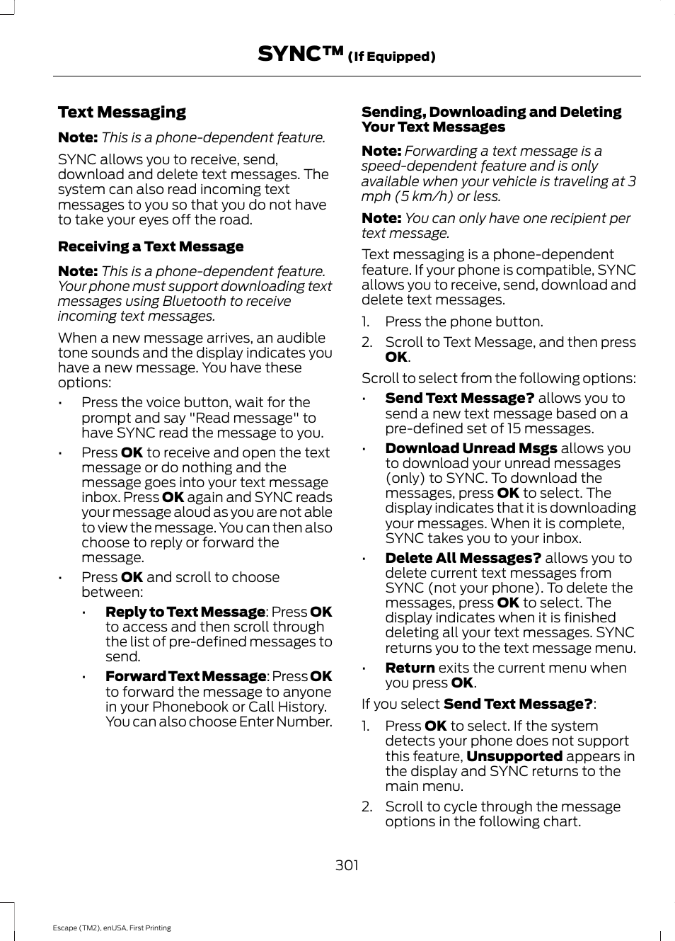 Sync | FORD 2015 Escape User Manual | Page 304 / 449