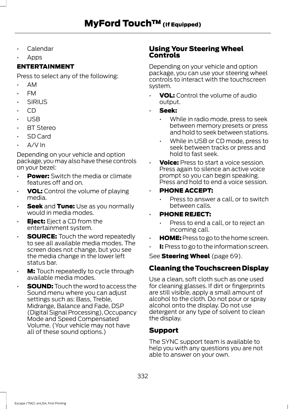 Myford touch | FORD 2015 Escape User Manual | Page 335 / 449