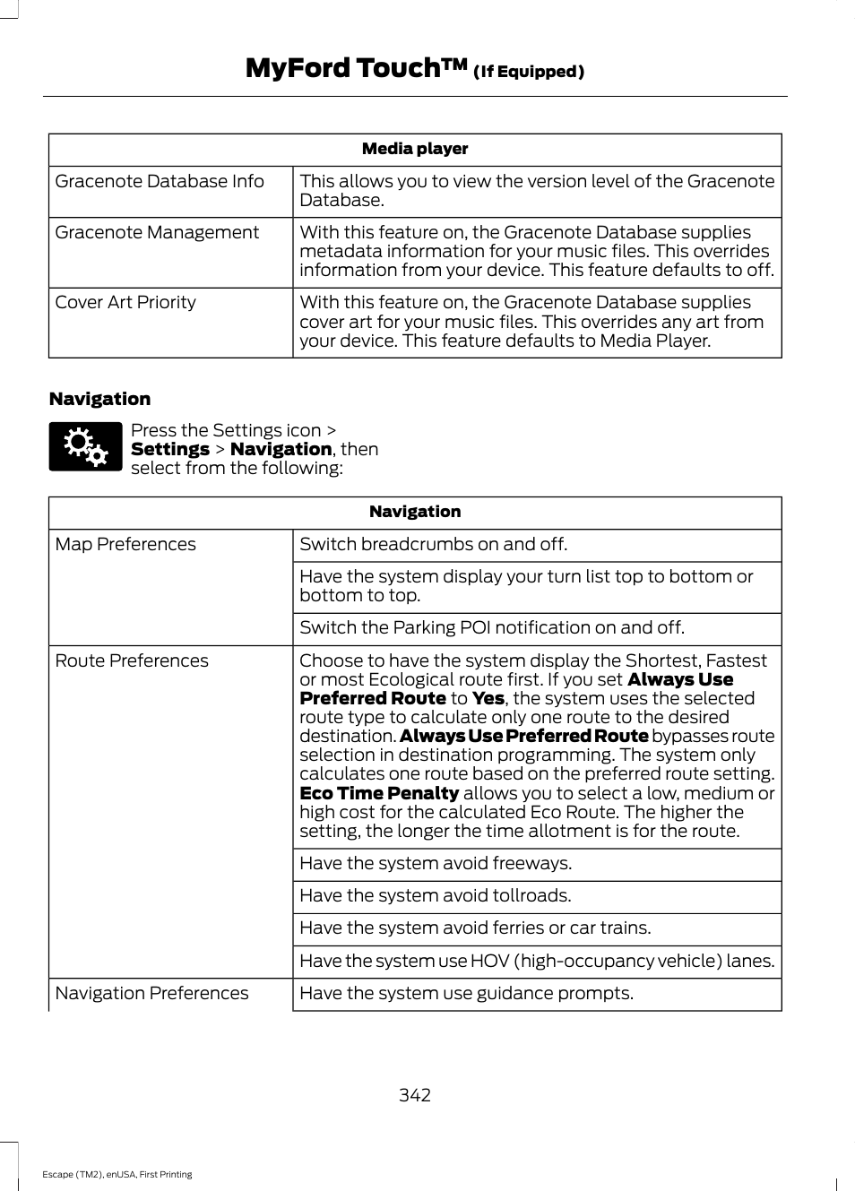 Myford touch | FORD 2015 Escape User Manual | Page 345 / 449
