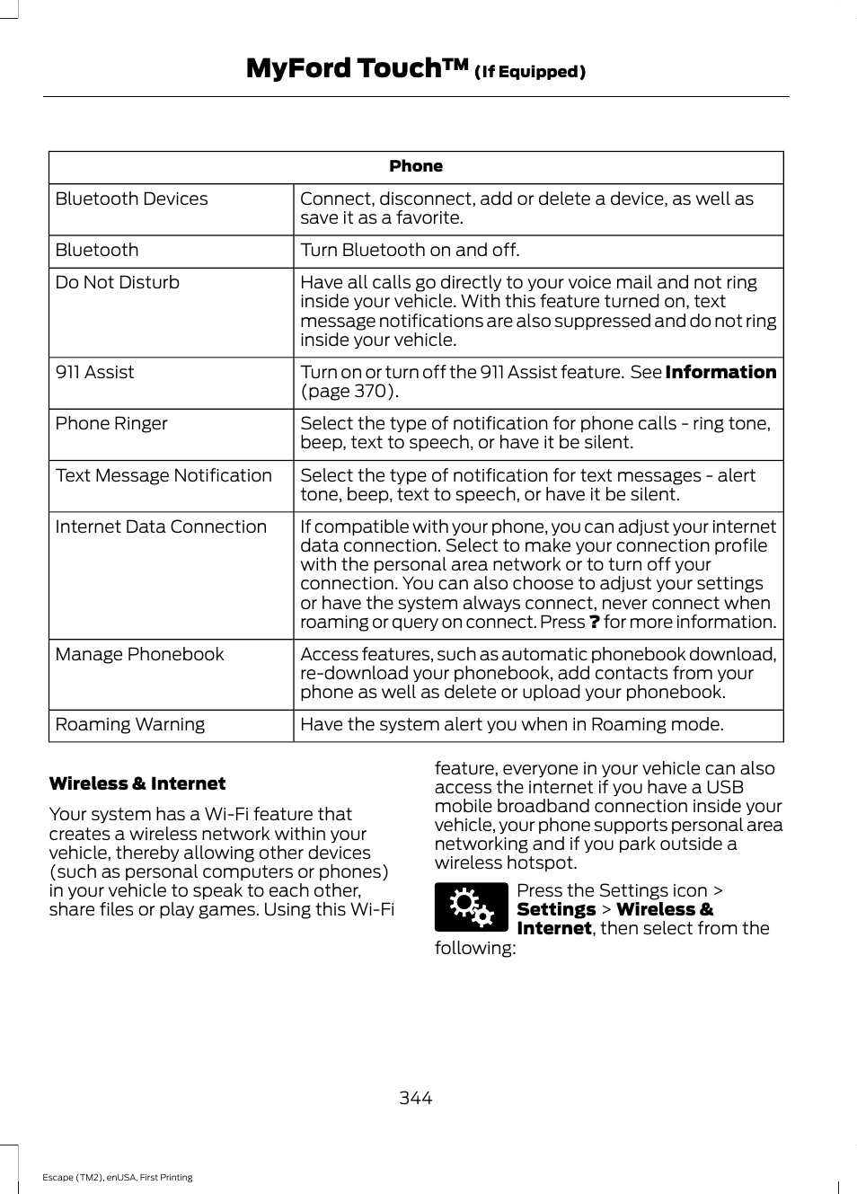 Myford touch | FORD 2015 Escape User Manual | Page 347 / 449