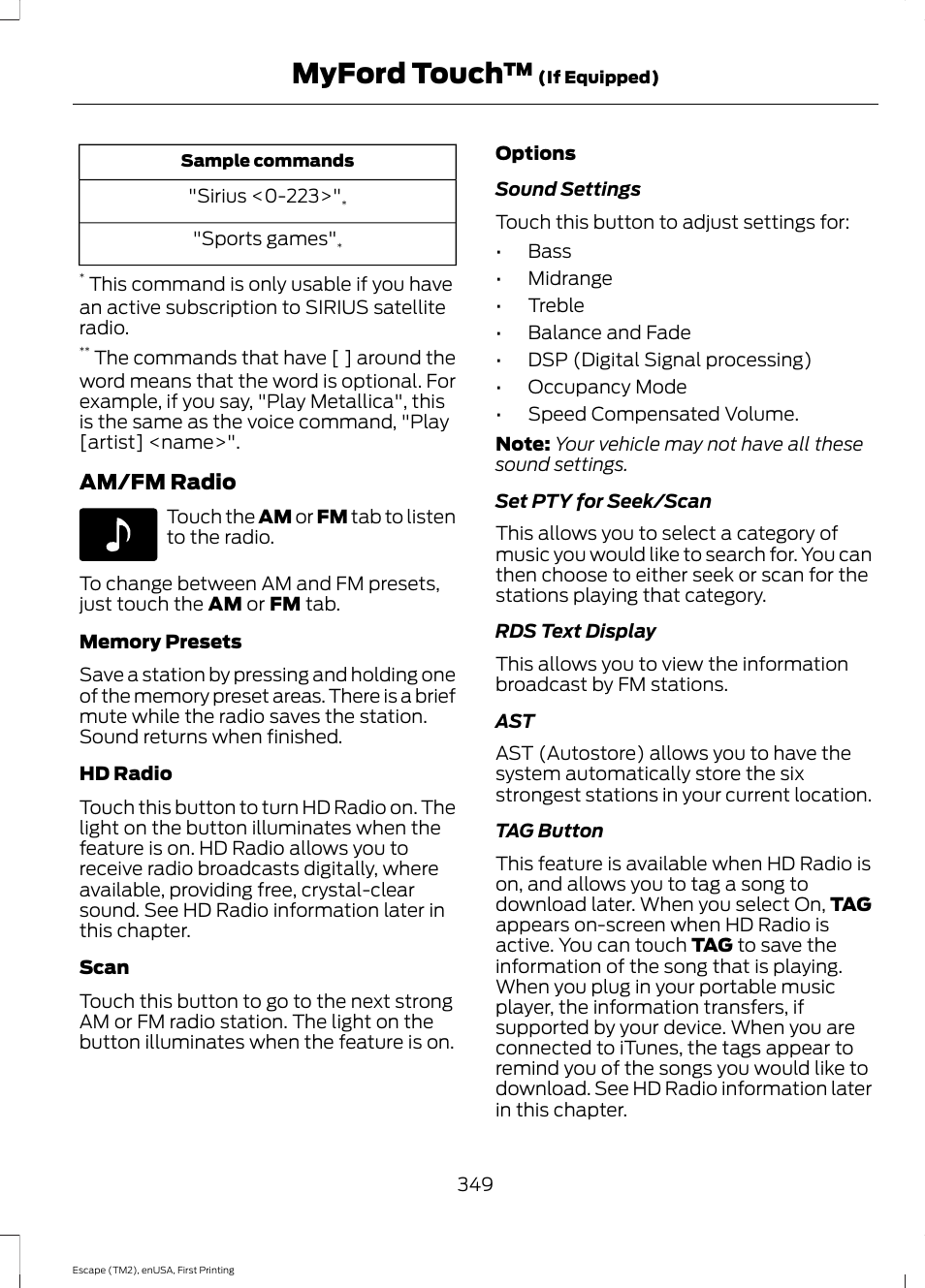 Myford touch | FORD 2015 Escape User Manual | Page 352 / 449