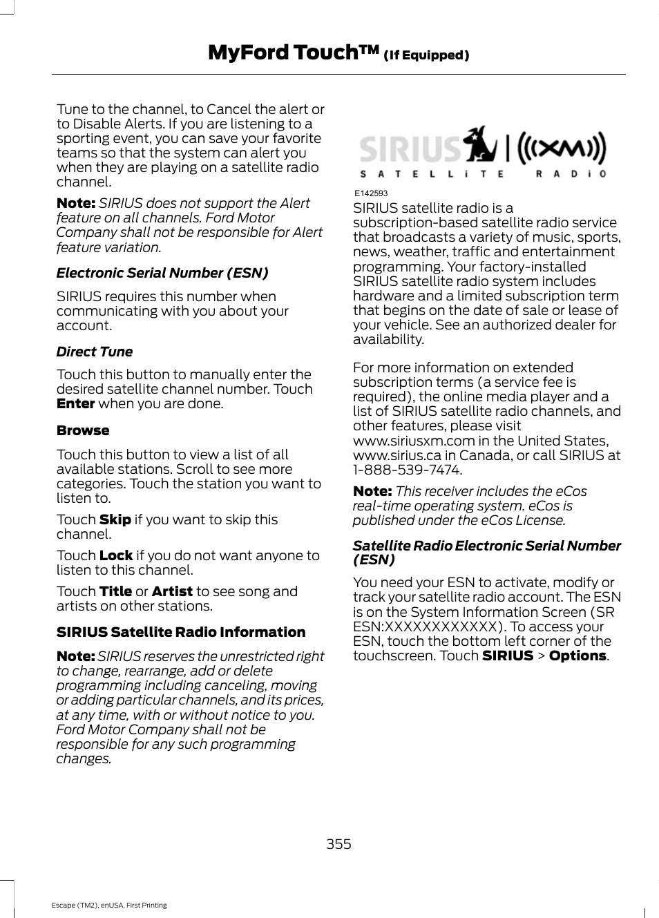 Myford touch | FORD 2015 Escape User Manual | Page 358 / 449