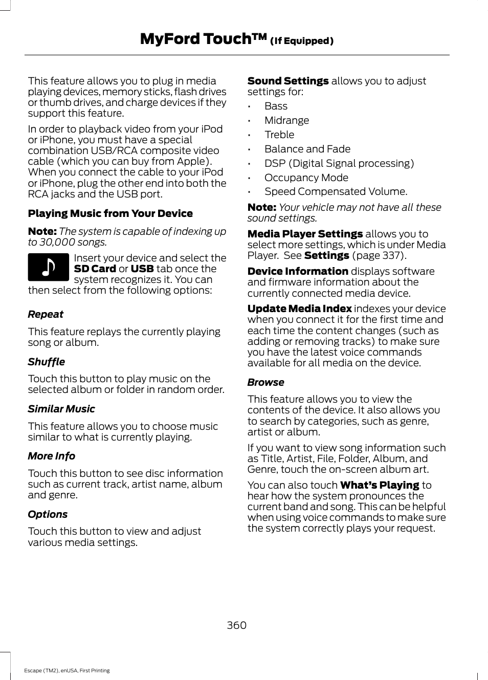 Myford touch | FORD 2015 Escape User Manual | Page 363 / 449