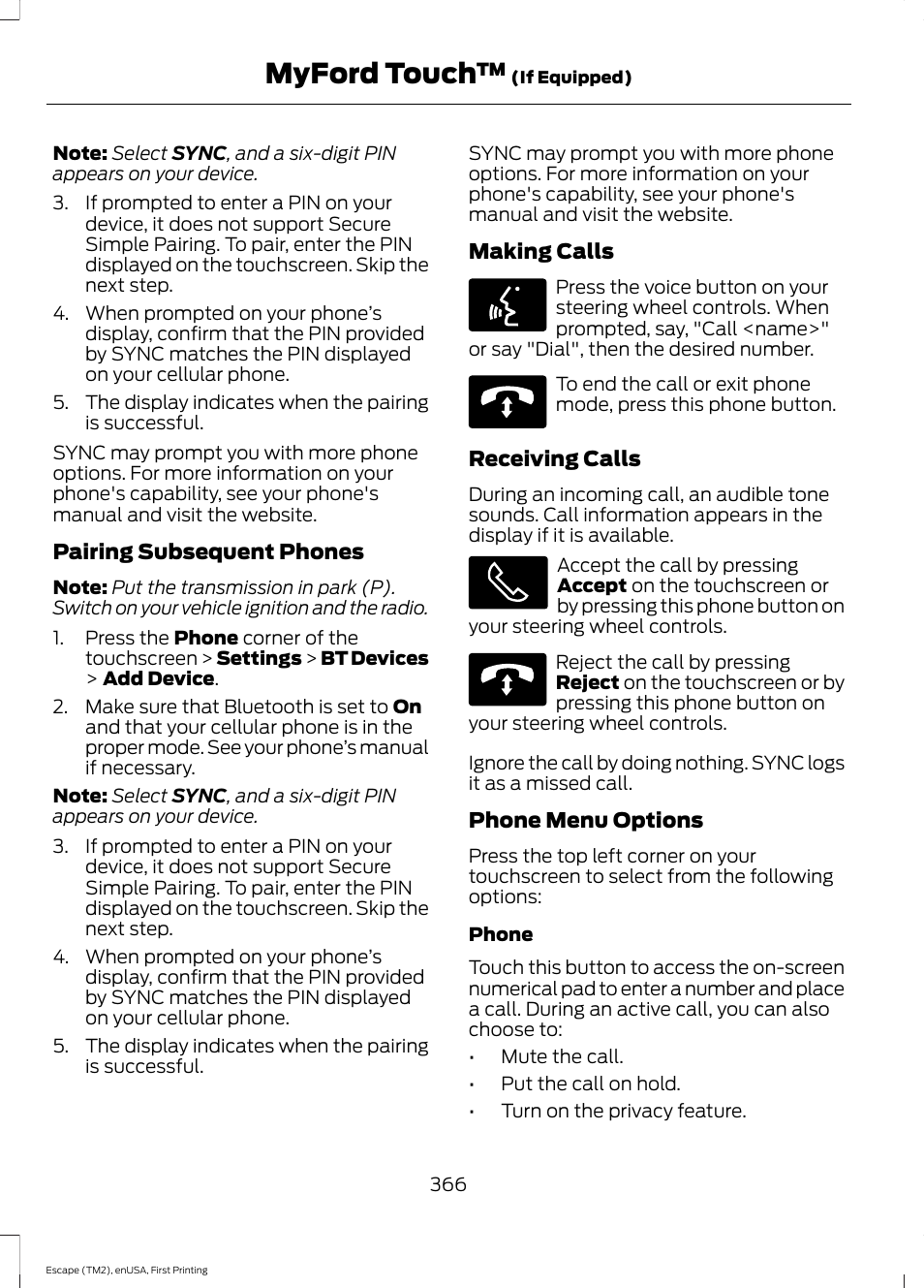 Myford touch | FORD 2015 Escape User Manual | Page 369 / 449