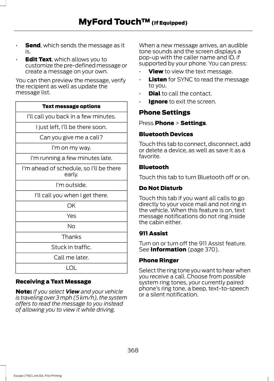 Myford touch | FORD 2015 Escape User Manual | Page 371 / 449