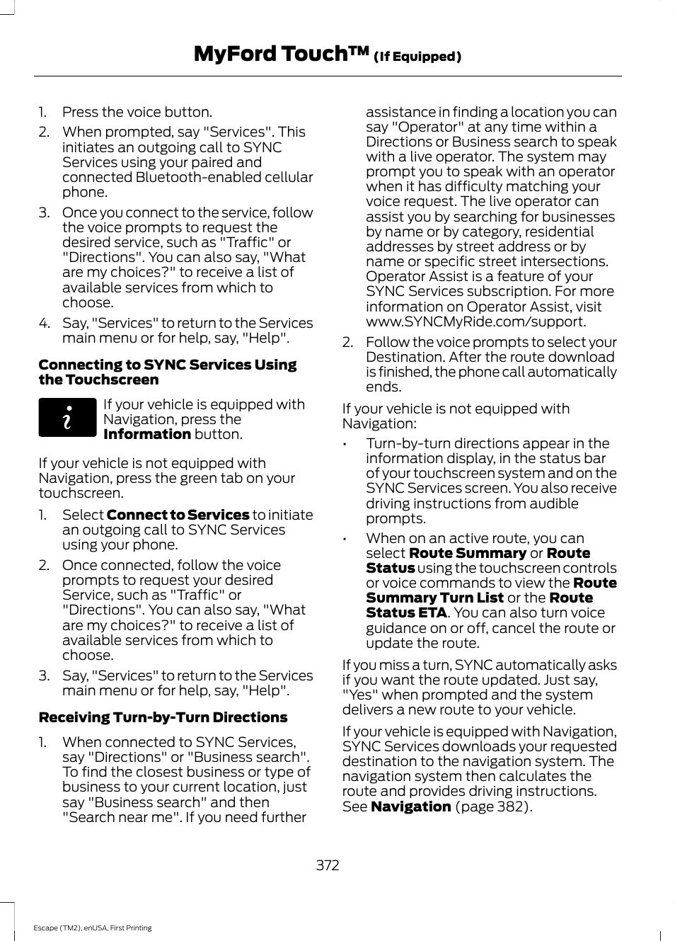 Myford touch | FORD 2015 Escape User Manual | Page 375 / 449