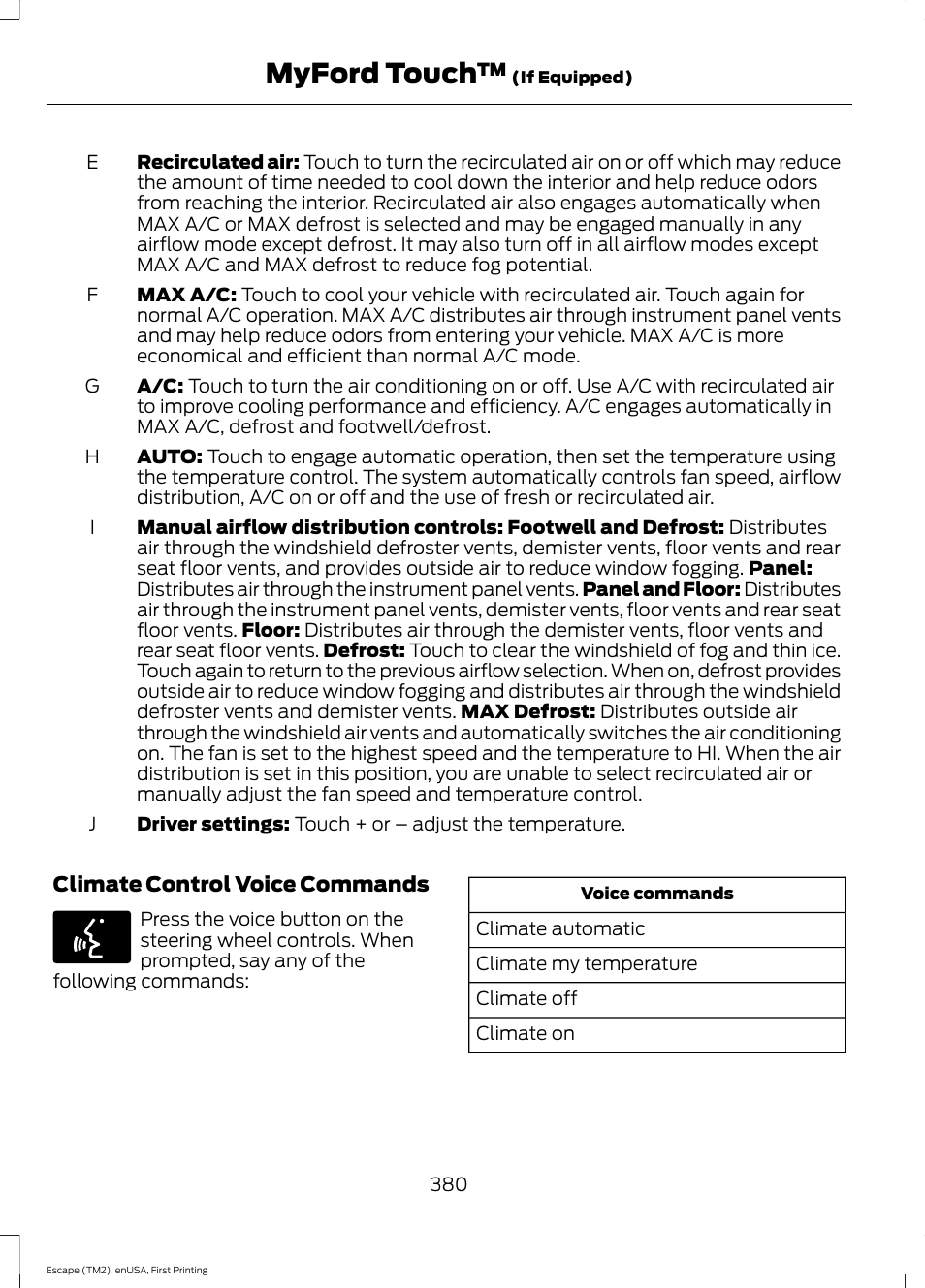 Myford touch | FORD 2015 Escape User Manual | Page 383 / 449