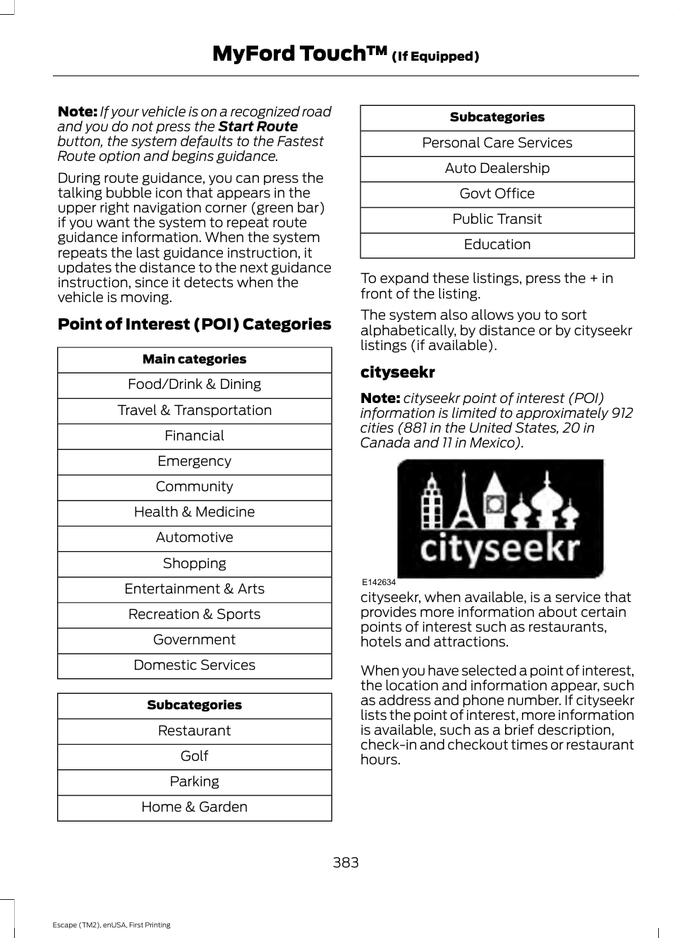 Myford touch | FORD 2015 Escape User Manual | Page 386 / 449