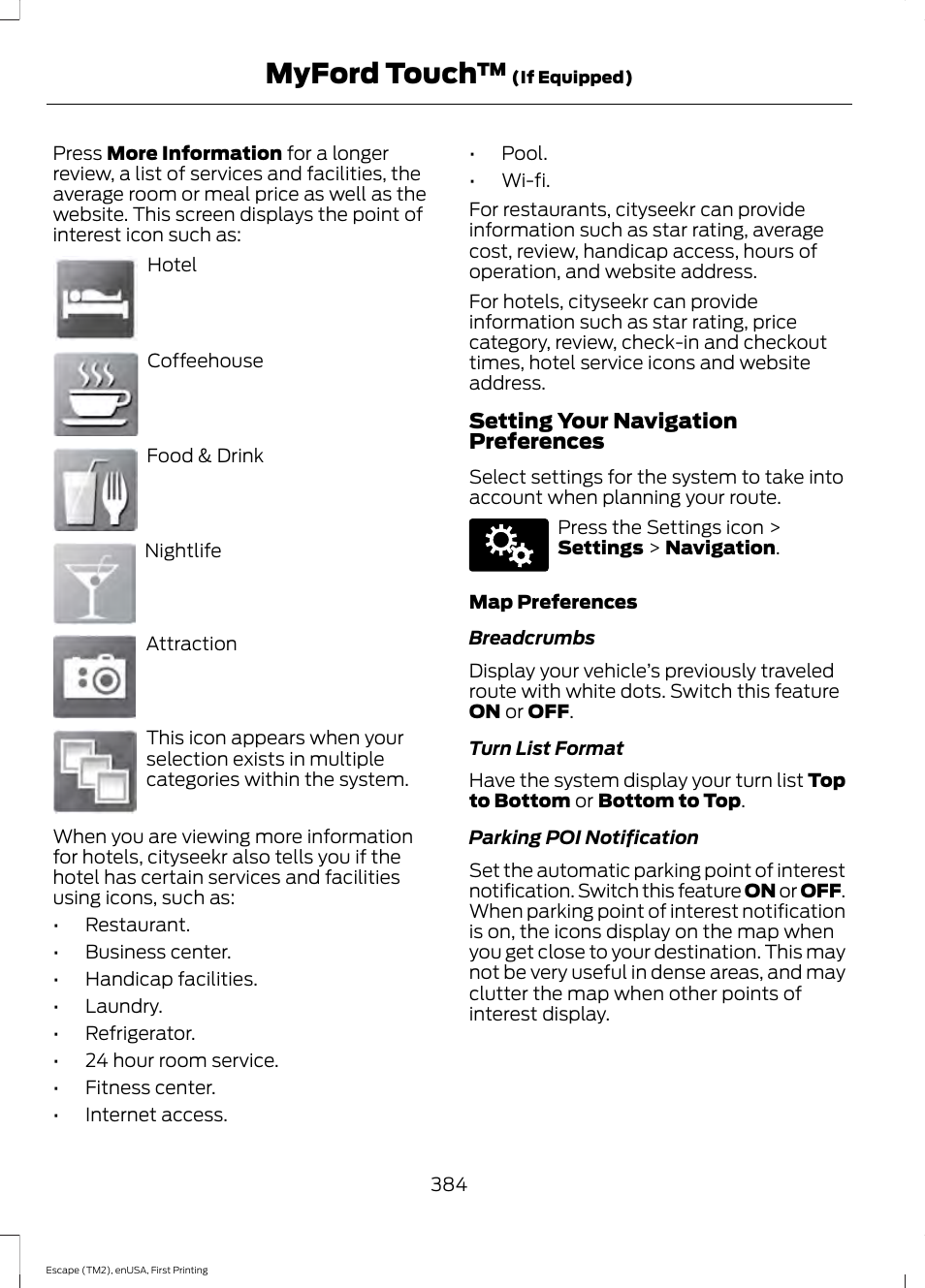 Myford touch | FORD 2015 Escape User Manual | Page 387 / 449