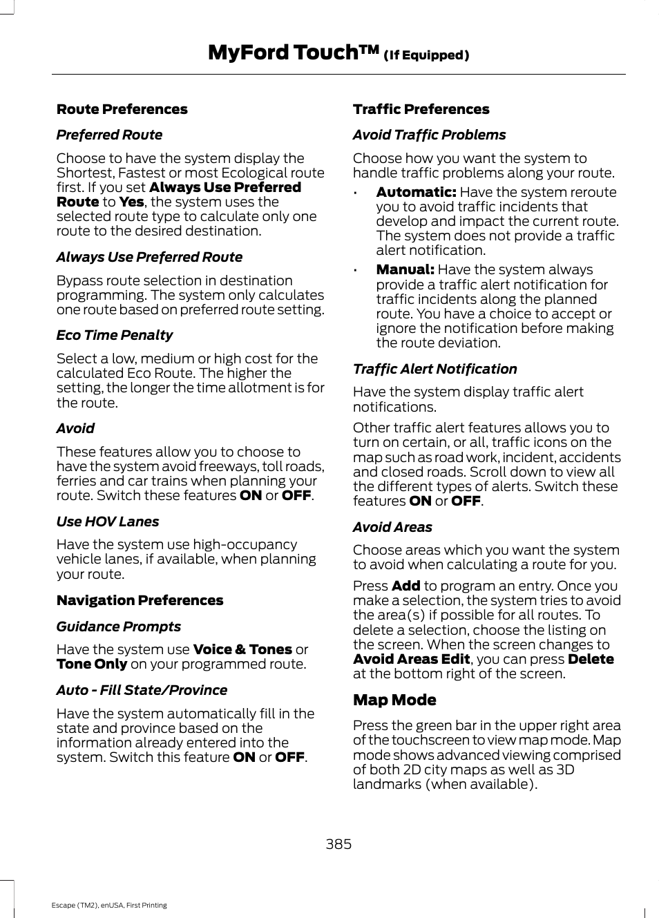 Myford touch | FORD 2015 Escape User Manual | Page 388 / 449