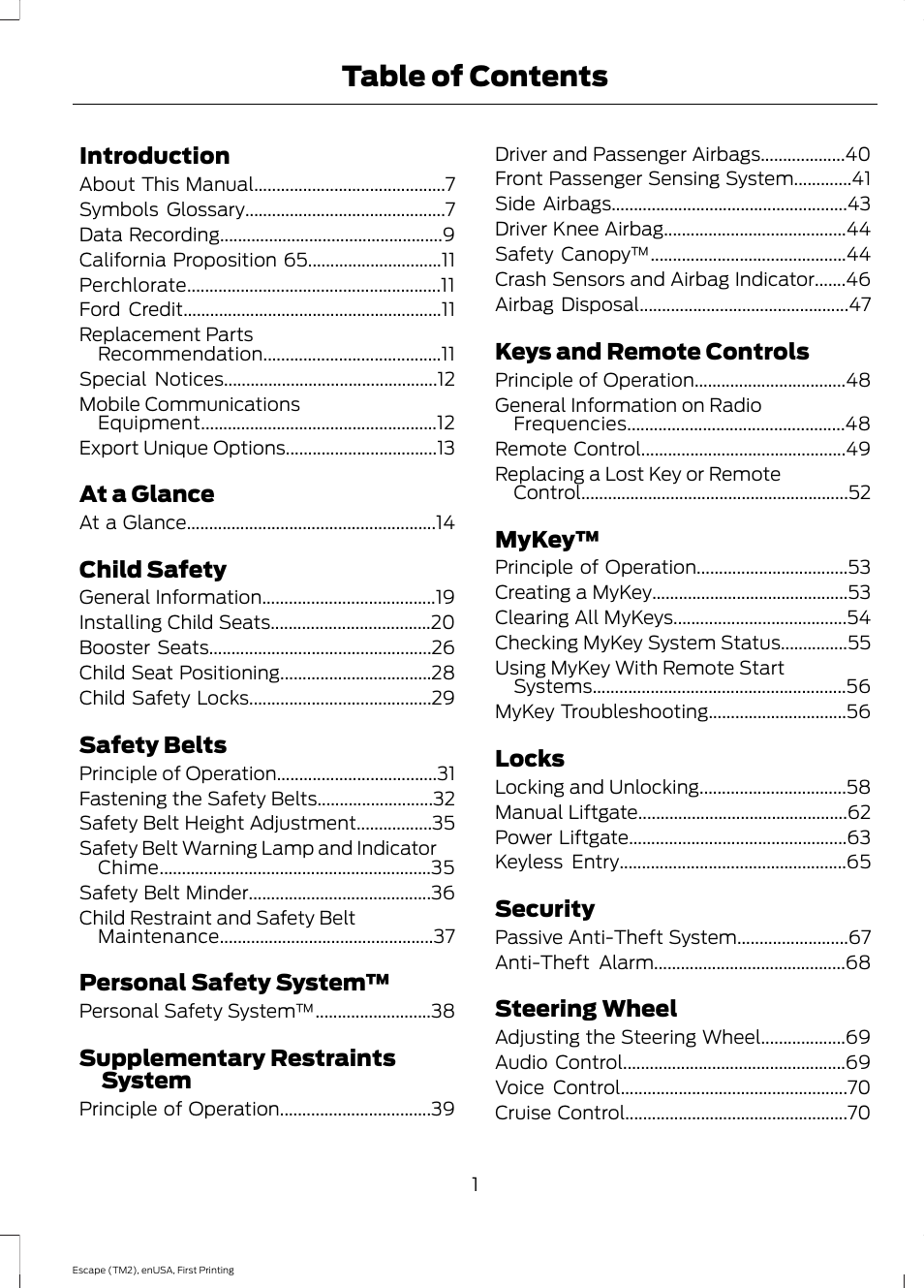 FORD 2015 Escape User Manual | Page 4 / 449