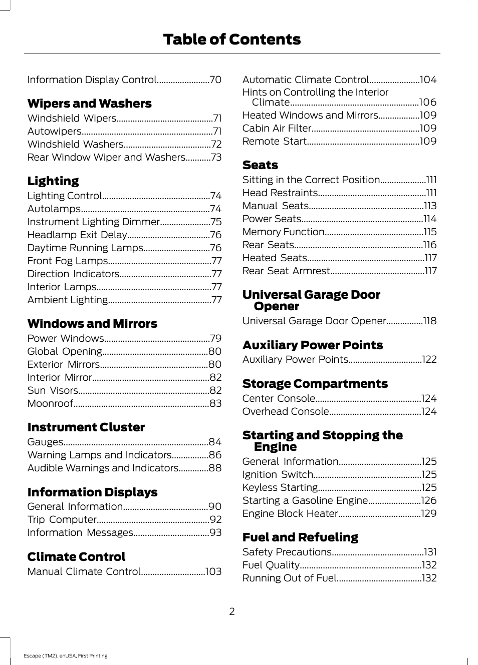 FORD 2015 Escape User Manual | Page 5 / 449