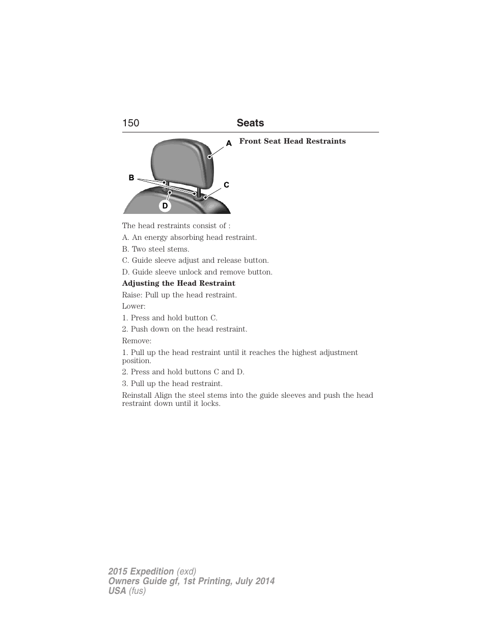 150 seats | FORD 2015 Expedition User Manual | Page 151 / 564