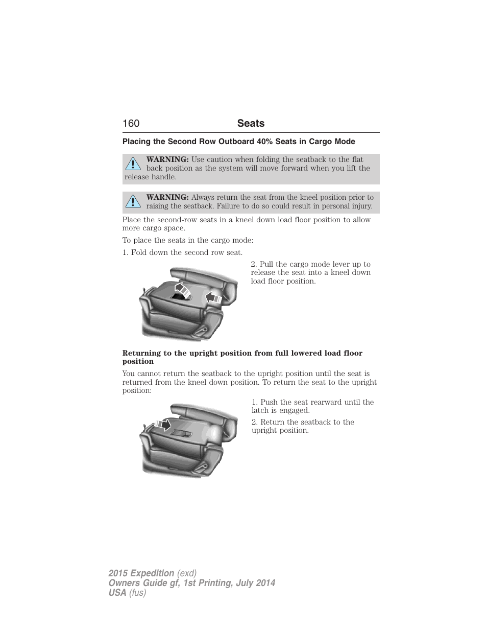 160 seats | FORD 2015 Expedition User Manual | Page 161 / 564