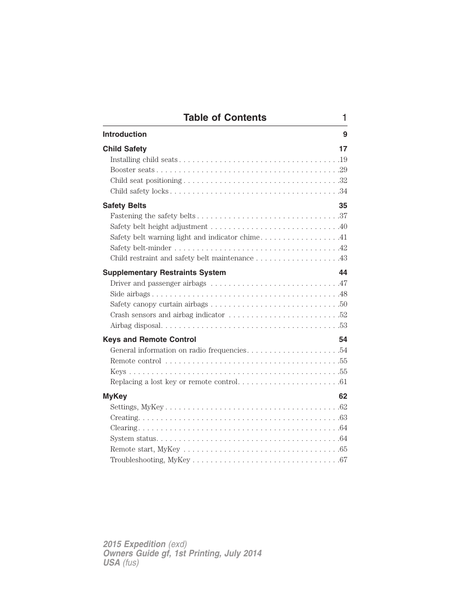 FORD 2015 Expedition User Manual | Page 2 / 564
