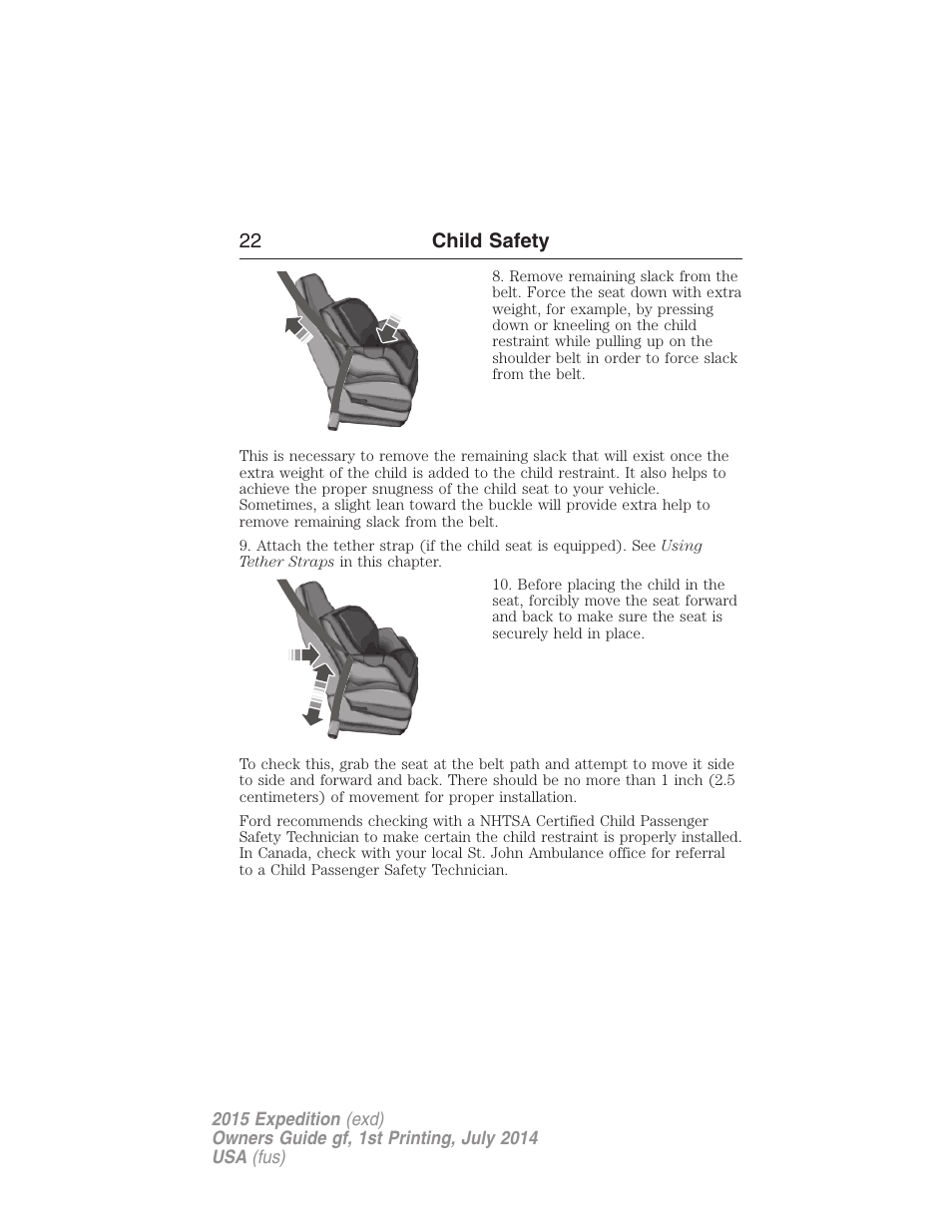 22 child safety | FORD 2015 Expedition User Manual | Page 23 / 564