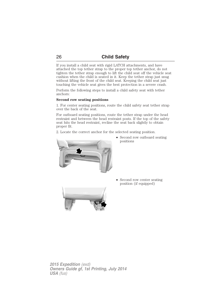 26 child safety | FORD 2015 Expedition User Manual | Page 27 / 564