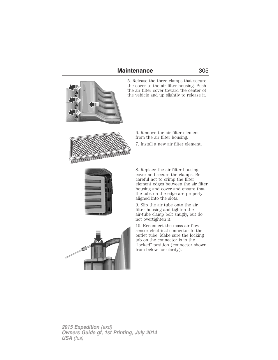 Maintenance 305 | FORD 2015 Expedition User Manual | Page 306 / 564