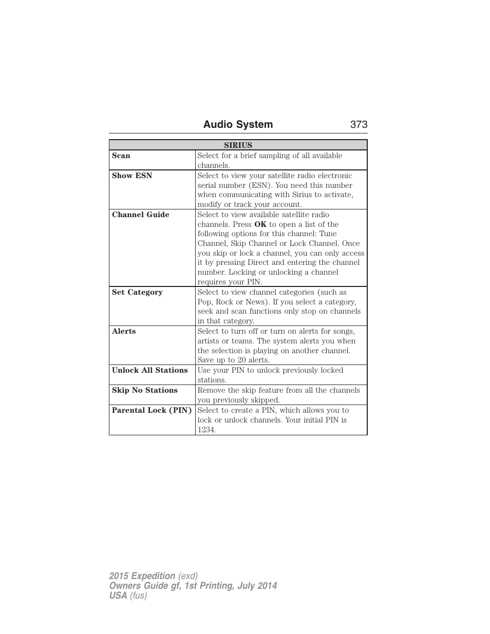 Audio system 373 | FORD 2015 Expedition User Manual | Page 374 / 564