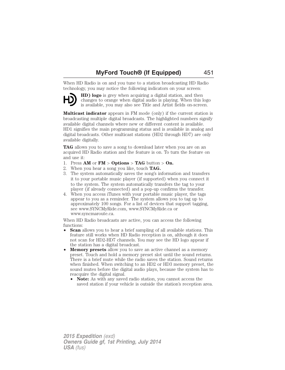 Myford touch® (if equipped) 451 | FORD 2015 Expedition User Manual | Page 452 / 564