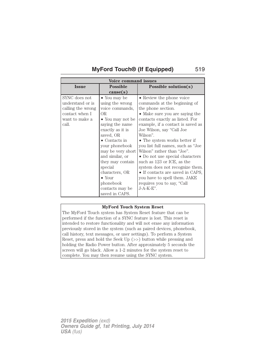 Myford touch® (if equipped) 519 | FORD 2015 Expedition User Manual | Page 520 / 564