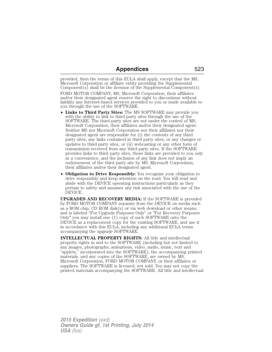 Appendices 523 | FORD 2015 Expedition User Manual | Page 524 / 564