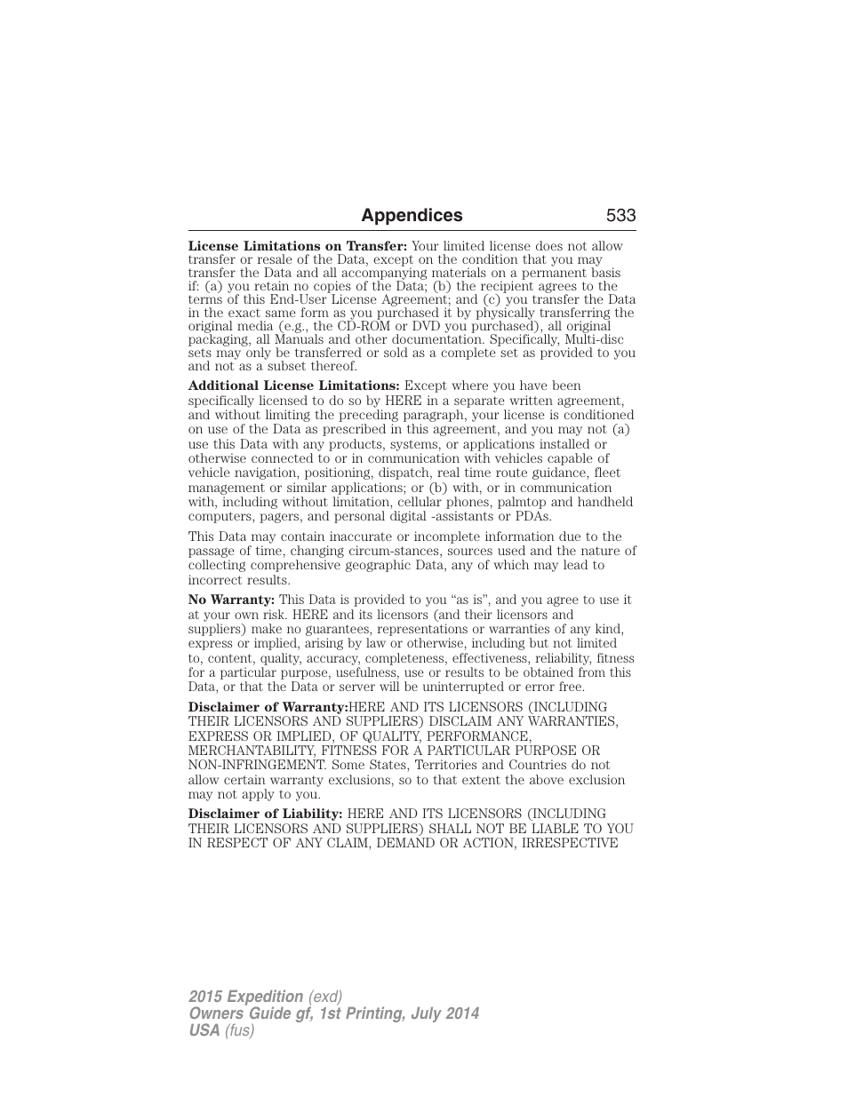 Appendices 533 | FORD 2015 Expedition User Manual | Page 534 / 564