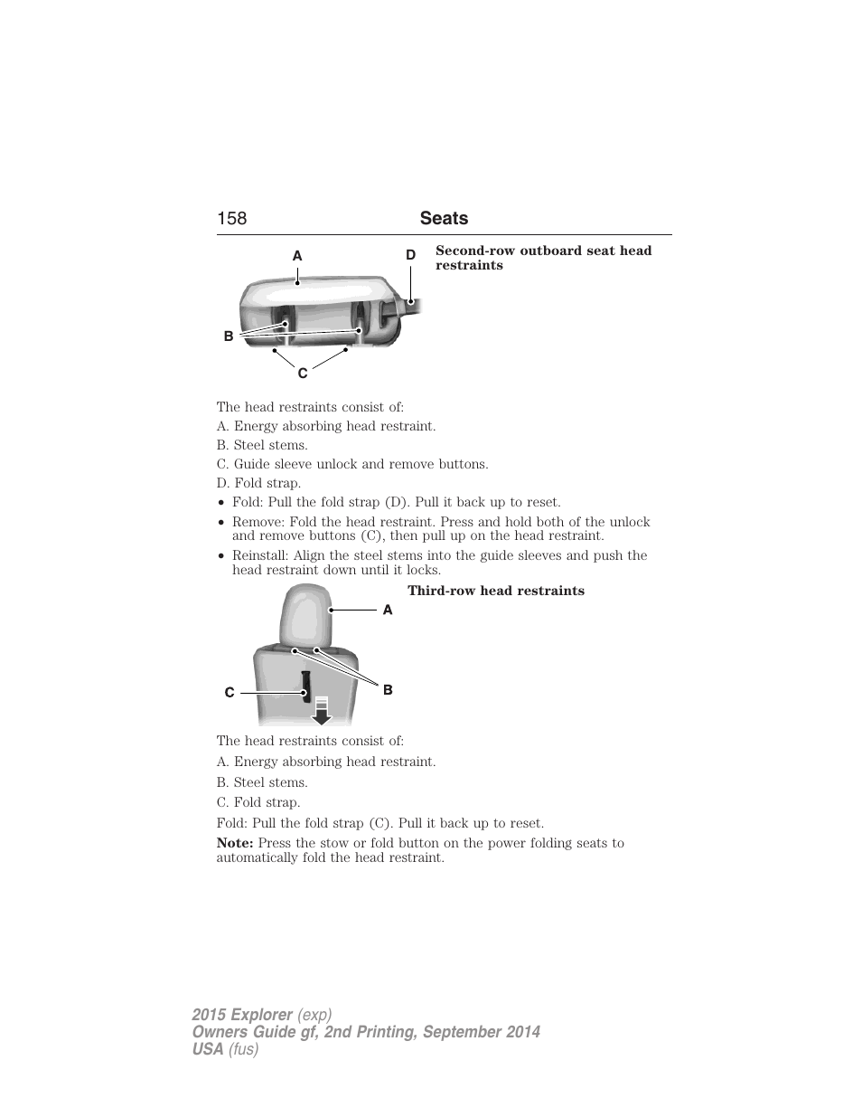 158 seats | FORD 2015 Explorer User Manual | Page 159 / 596