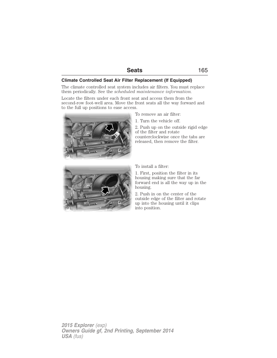 Seats 165 | FORD 2015 Explorer User Manual | Page 166 / 596