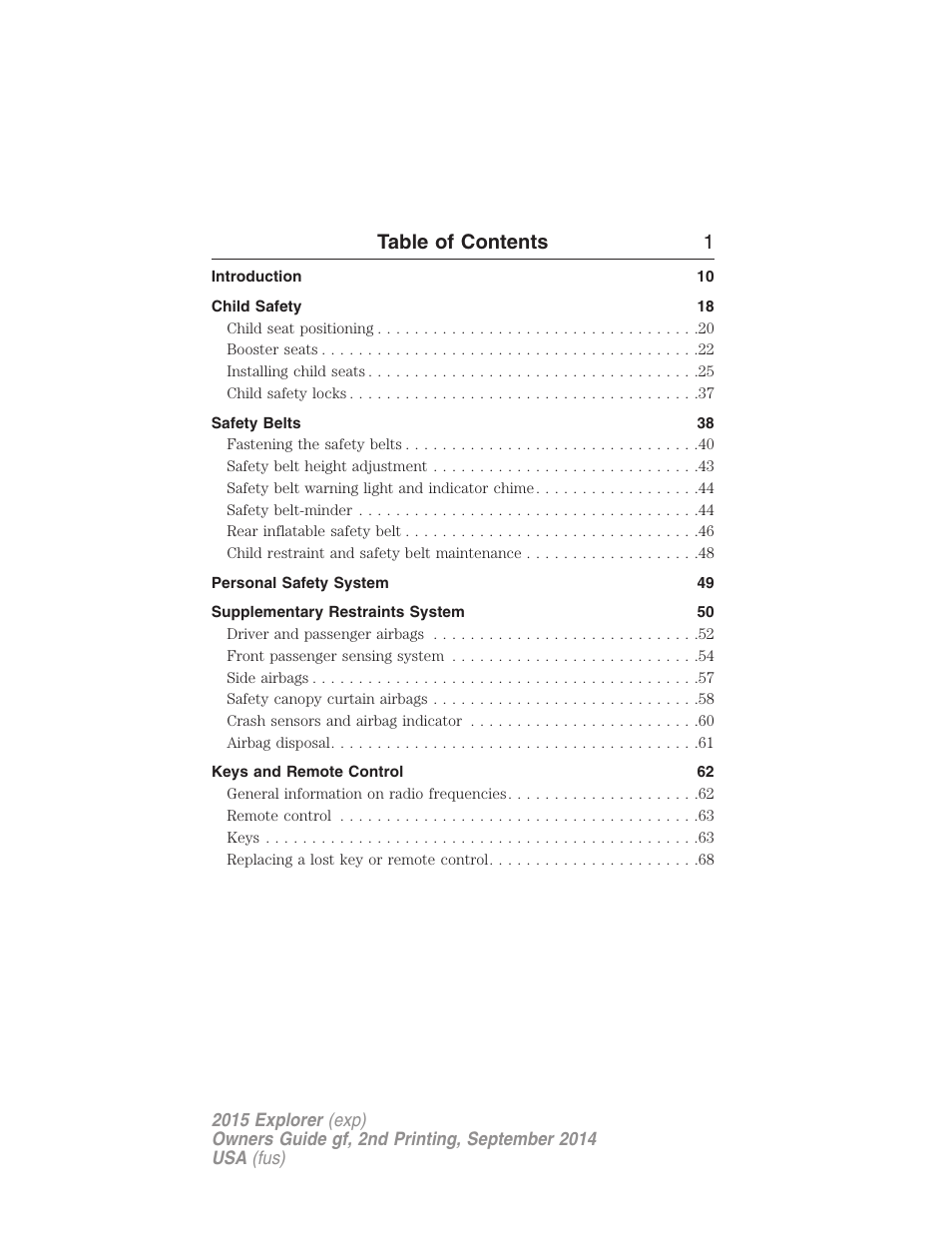 FORD 2015 Explorer User Manual | Page 2 / 596