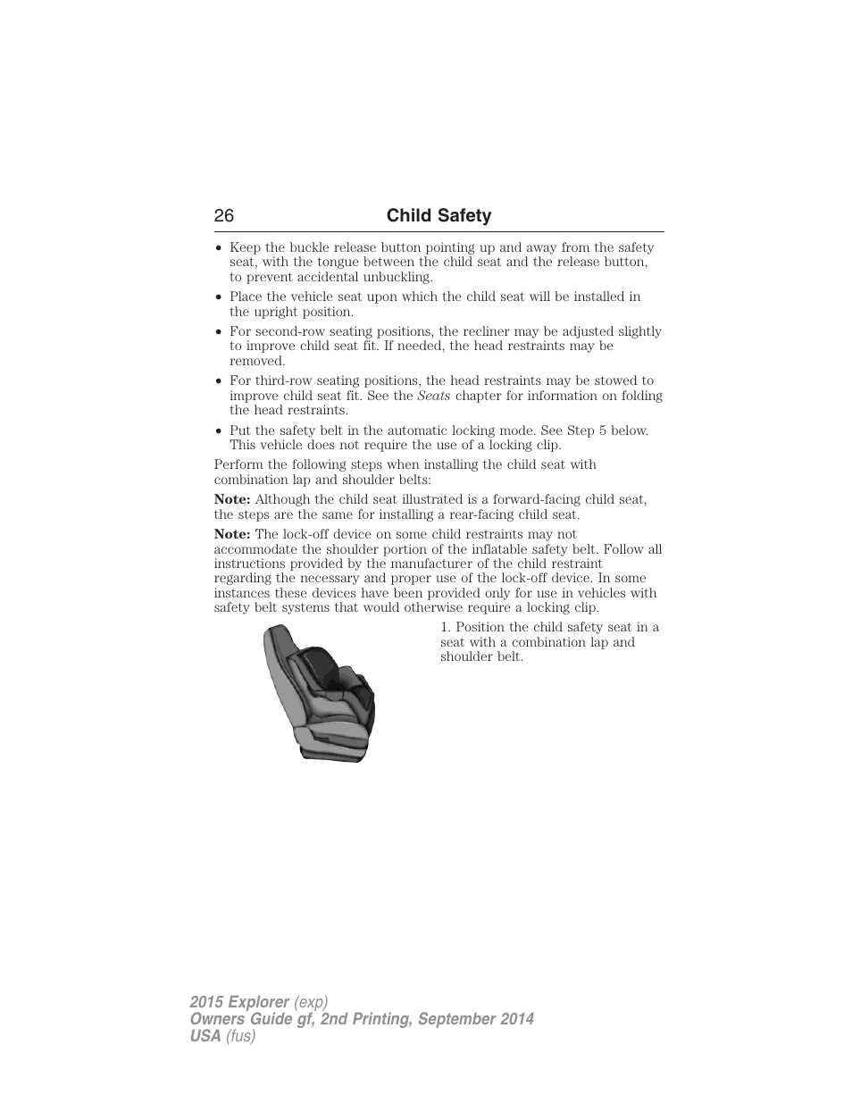 26 child safety | FORD 2015 Explorer User Manual | Page 27 / 596