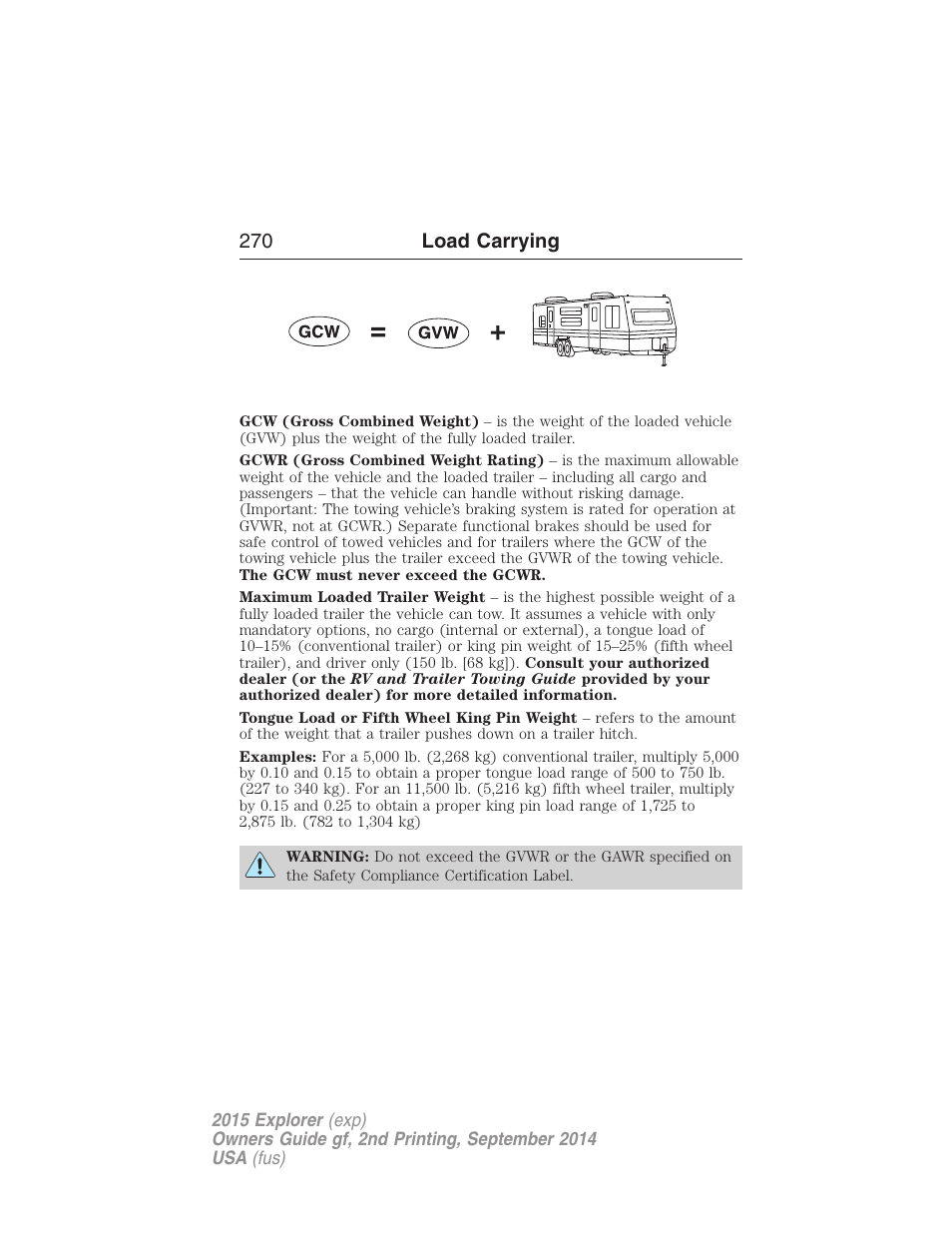 270 load carrying | FORD 2015 Explorer User Manual | Page 271 / 596