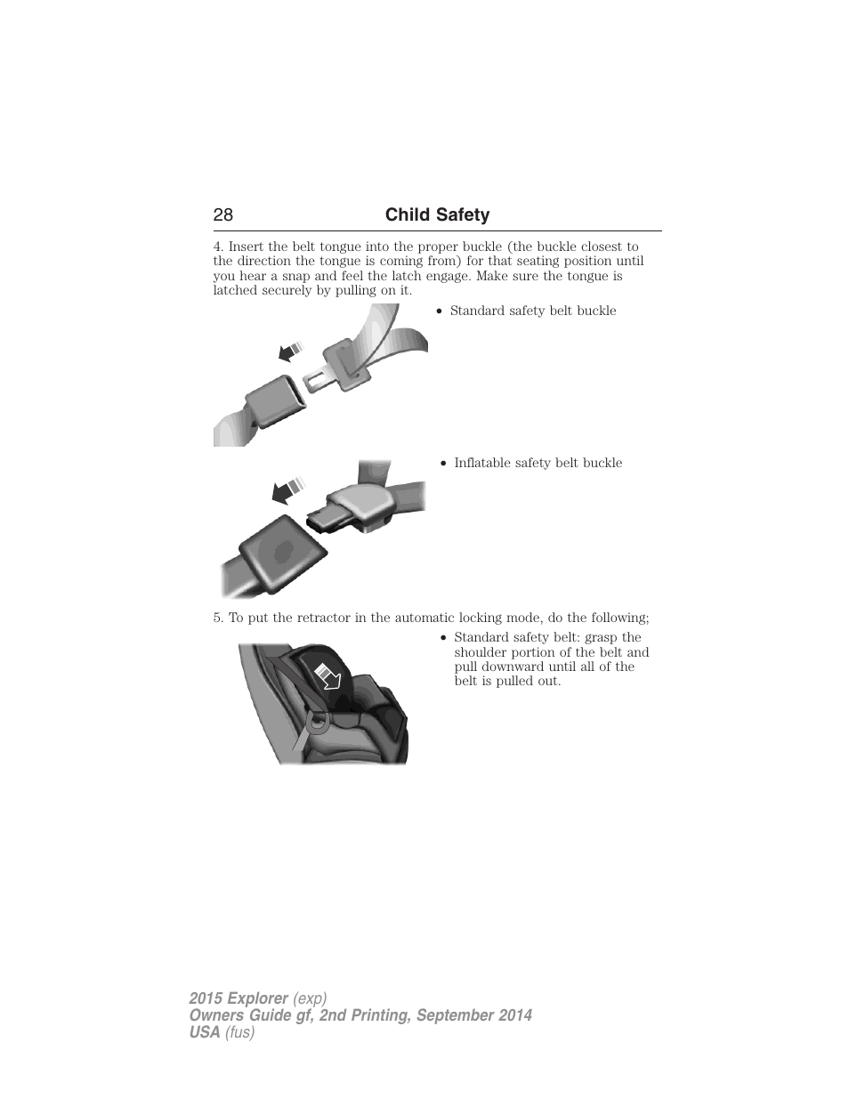 28 child safety | FORD 2015 Explorer User Manual | Page 29 / 596