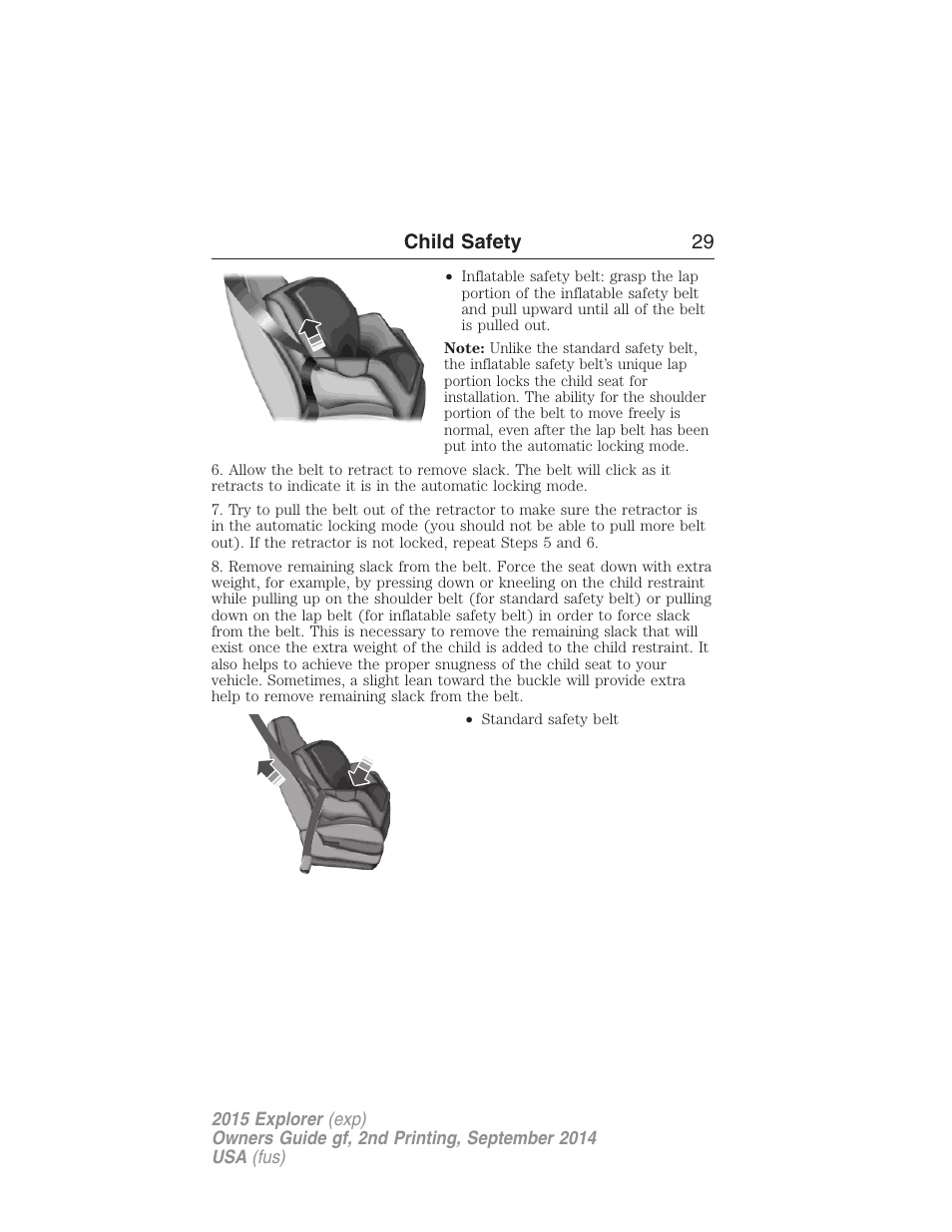 Child safety 29 | FORD 2015 Explorer User Manual | Page 30 / 596