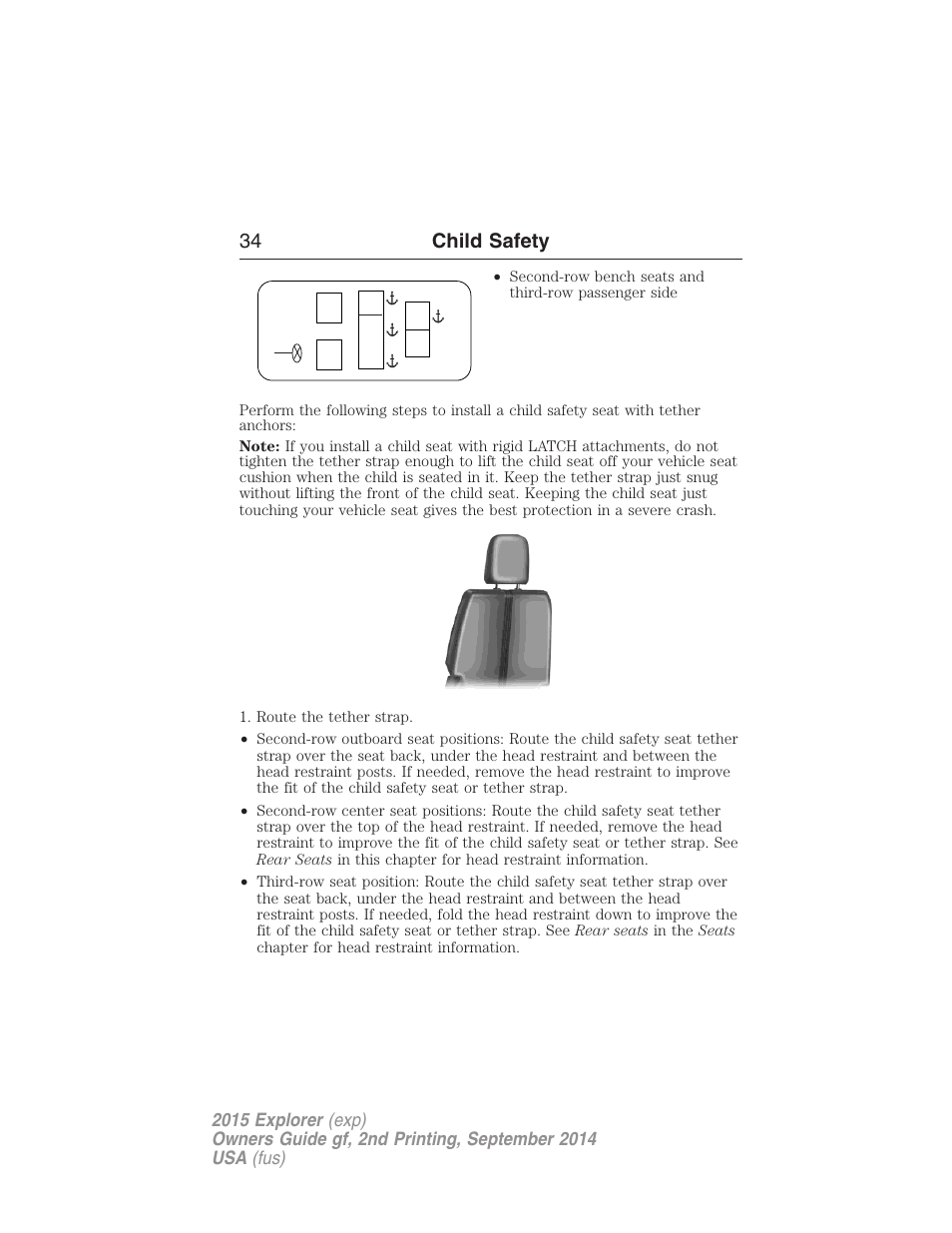 34 child safety | FORD 2015 Explorer User Manual | Page 35 / 596