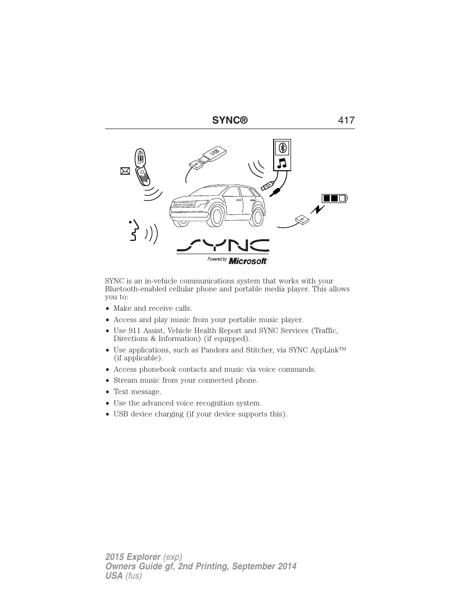 Sync | FORD 2015 Explorer User Manual | Page 418 / 596