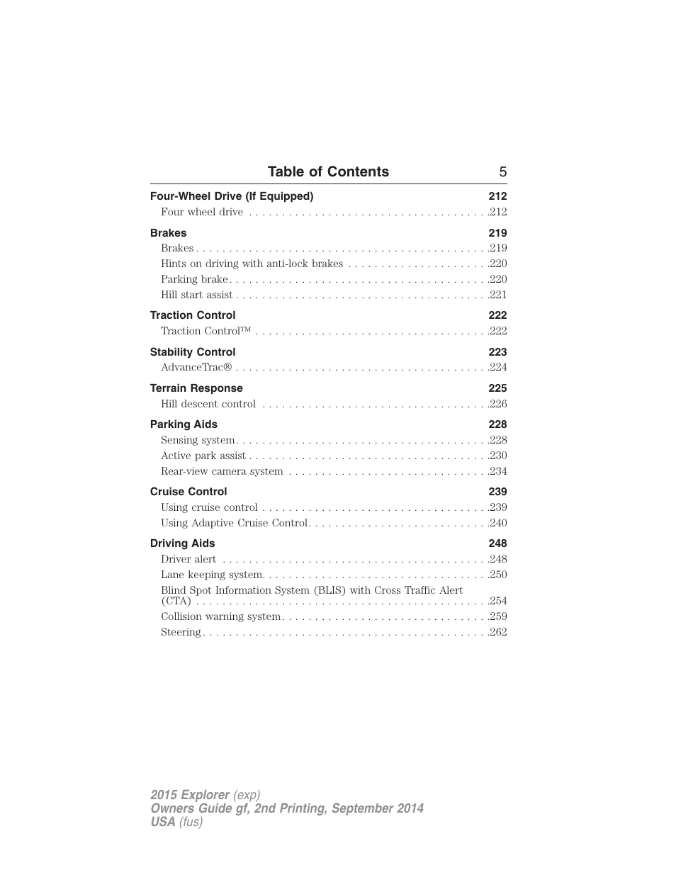 Table of contents 5 | FORD 2015 Explorer User Manual | Page 6 / 596