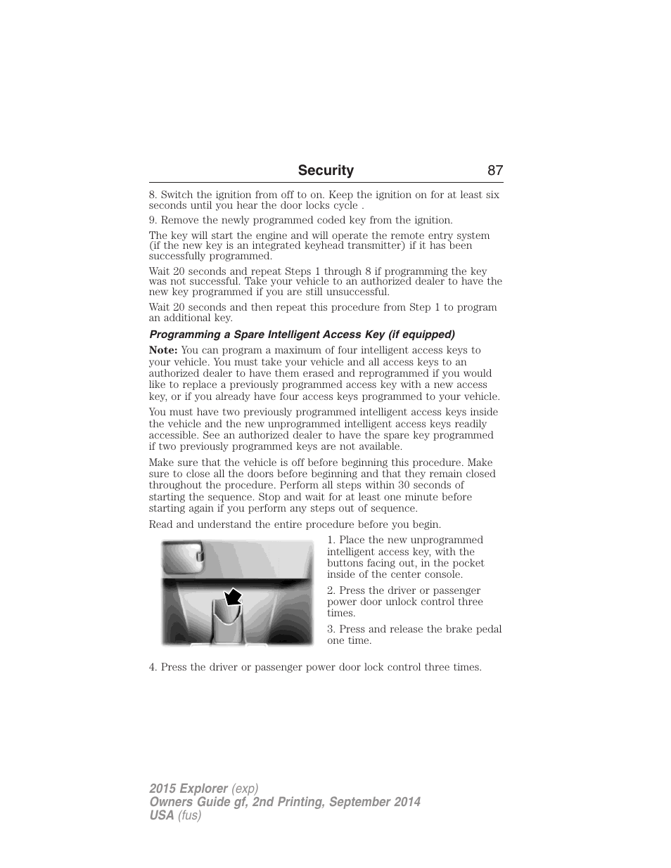 Security 87 | FORD 2015 Explorer User Manual | Page 88 / 596