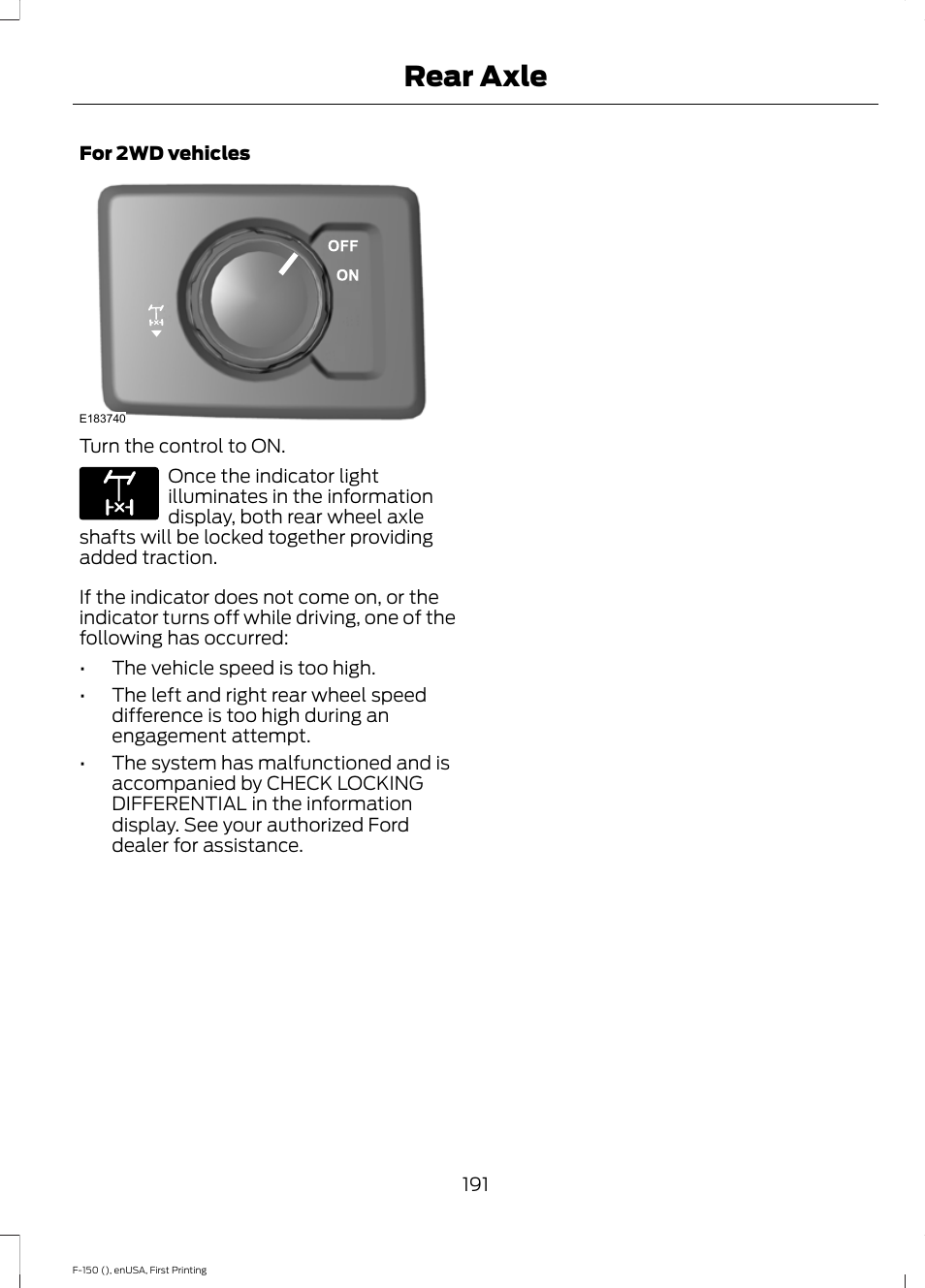 Rear axle | FORD 2015 F-150 User Manual | Page 194 / 549