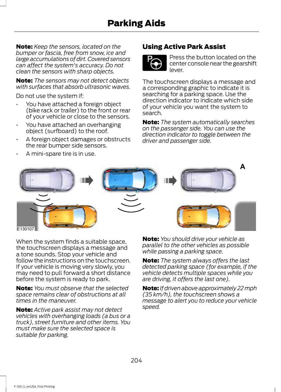 Parking aids | FORD 2015 F-150 User Manual | Page 207 / 549