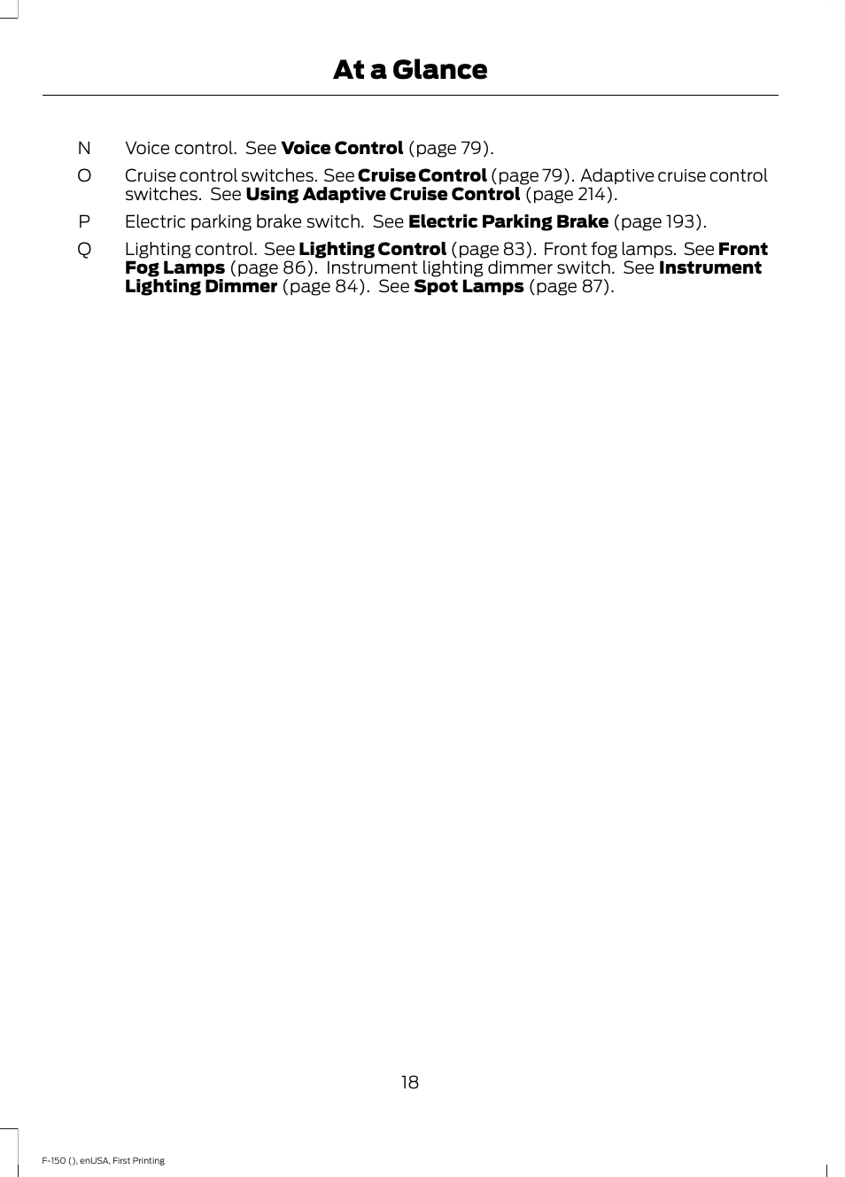 At a glance | FORD 2015 F-150 User Manual | Page 21 / 549