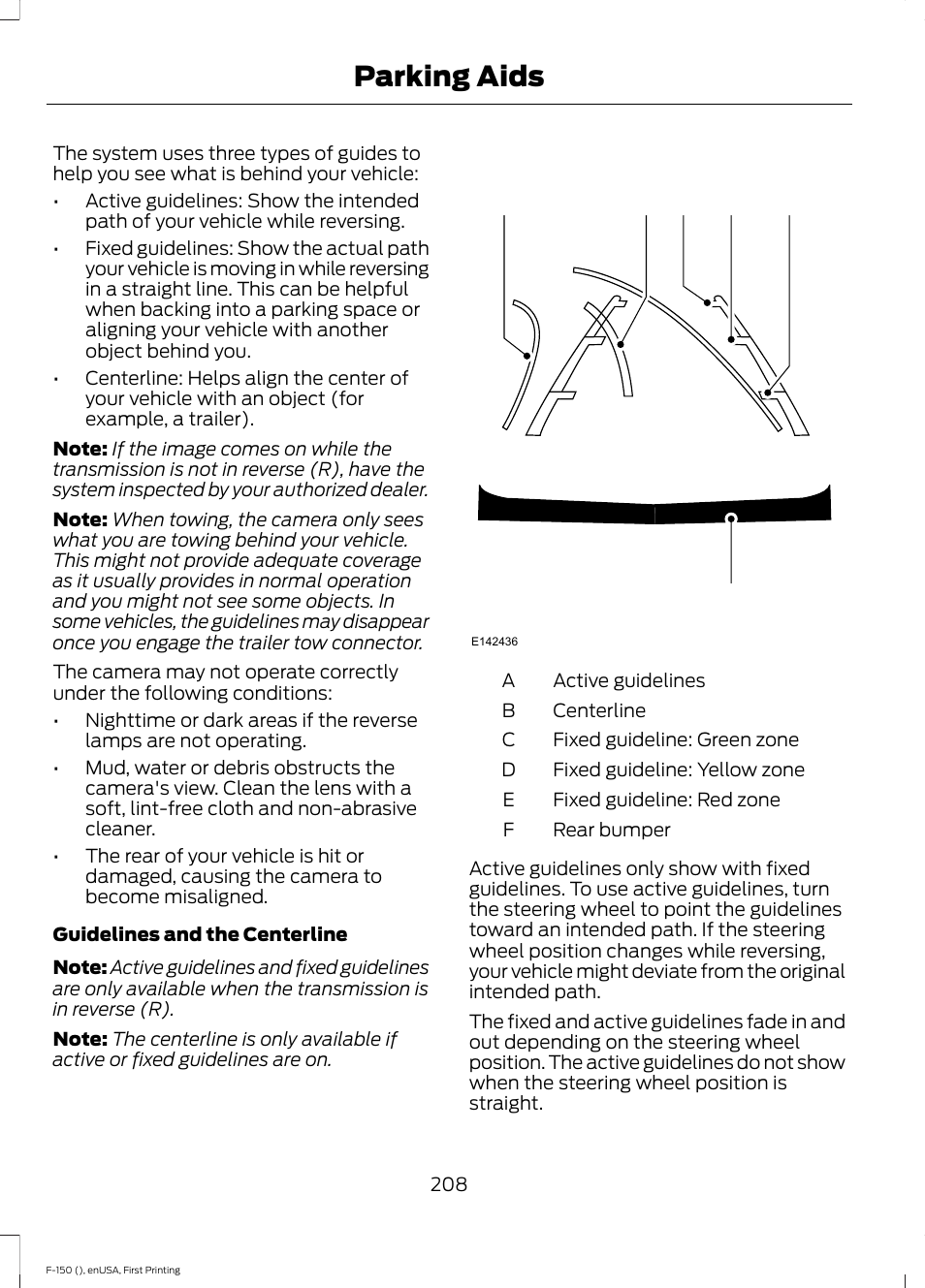 Parking aids | FORD 2015 F-150 User Manual | Page 211 / 549