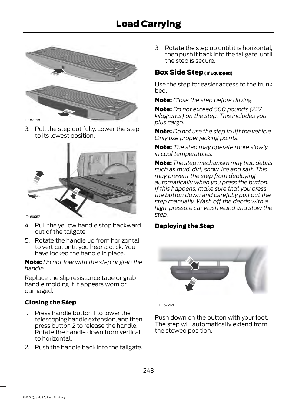 Load carrying | FORD 2015 F-150 User Manual | Page 246 / 549