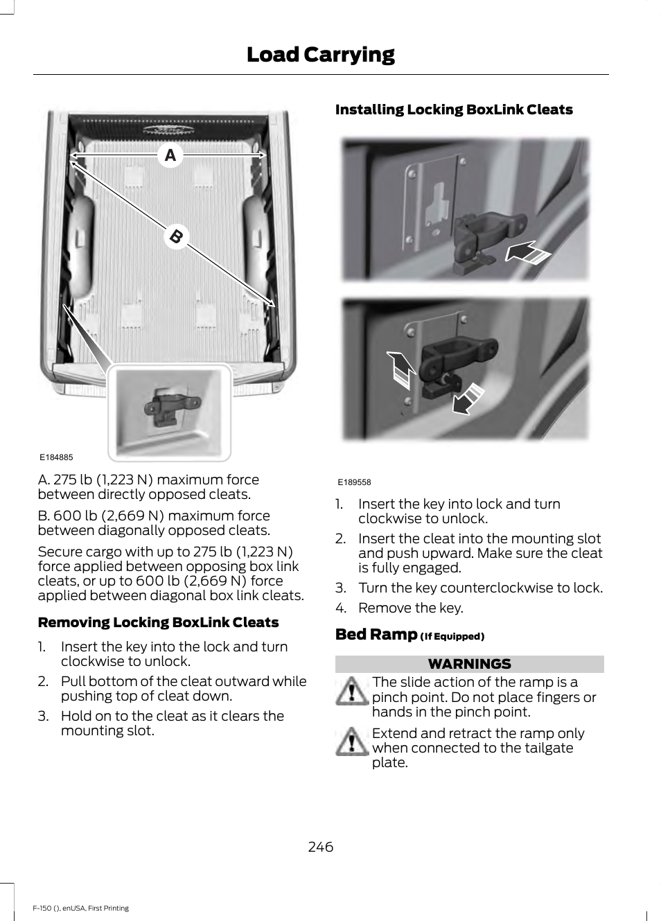 Load carrying | FORD 2015 F-150 User Manual | Page 249 / 549