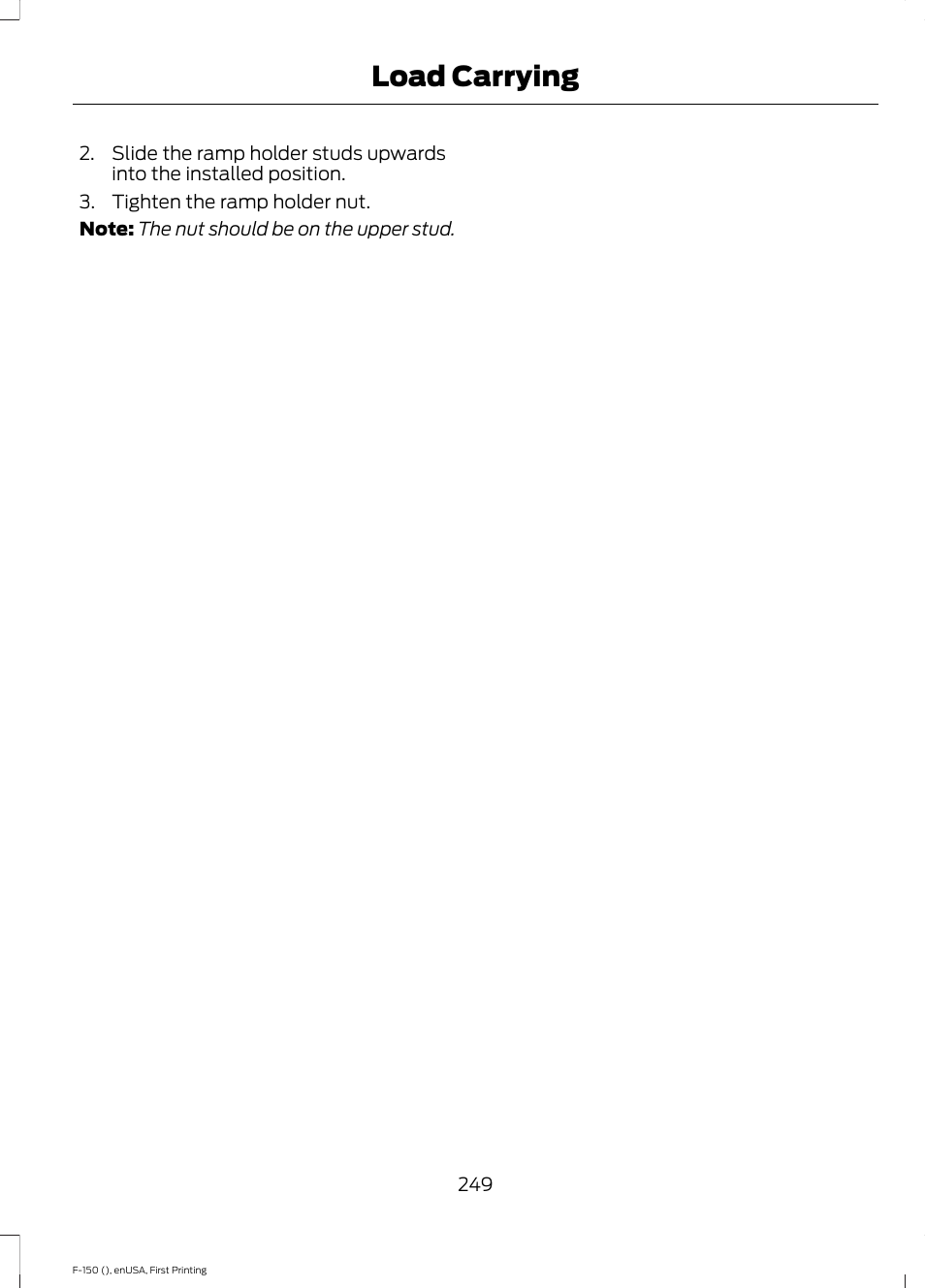 Load carrying | FORD 2015 F-150 User Manual | Page 252 / 549